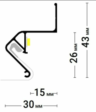 Профиль Парящий Flexy ПФ 2429 /6675 (2м) белый